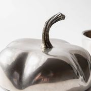 Vintage 1970s silver-plated pumpkin box with lid.