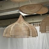 Immense rattan suspension in the shape of a flower, tulip, corolla H1m D1m50