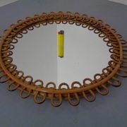 Small filigree Italian bamboo mirror, 1950s