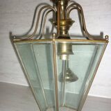 Brass lantern with 6 beveled glasses