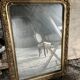 Antique fireplace mirror, gilded stucco frame, 19th century