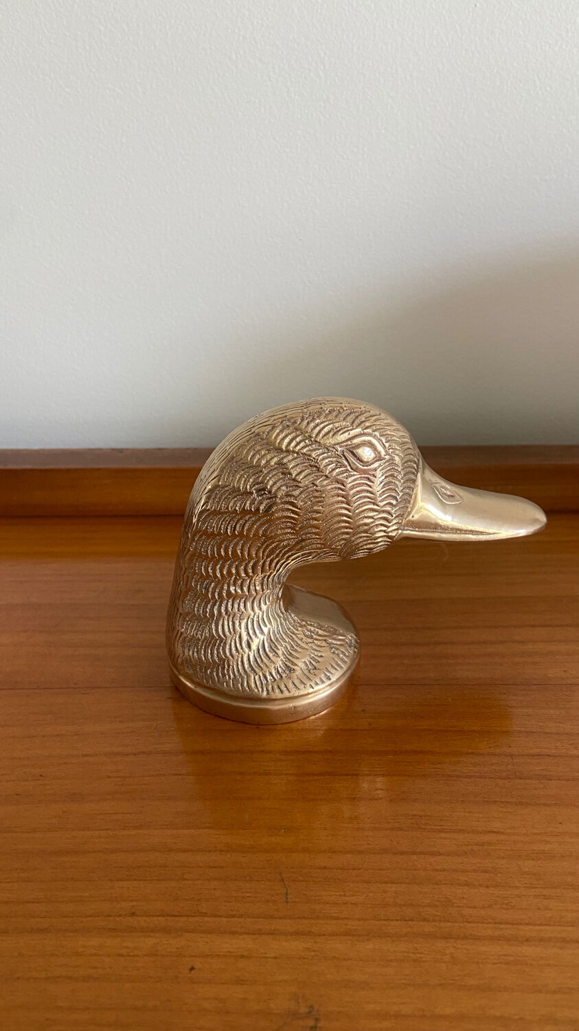 Vintage brass bottle opener duck head
