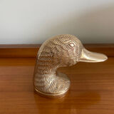 Vintage brass bottle opener duck head