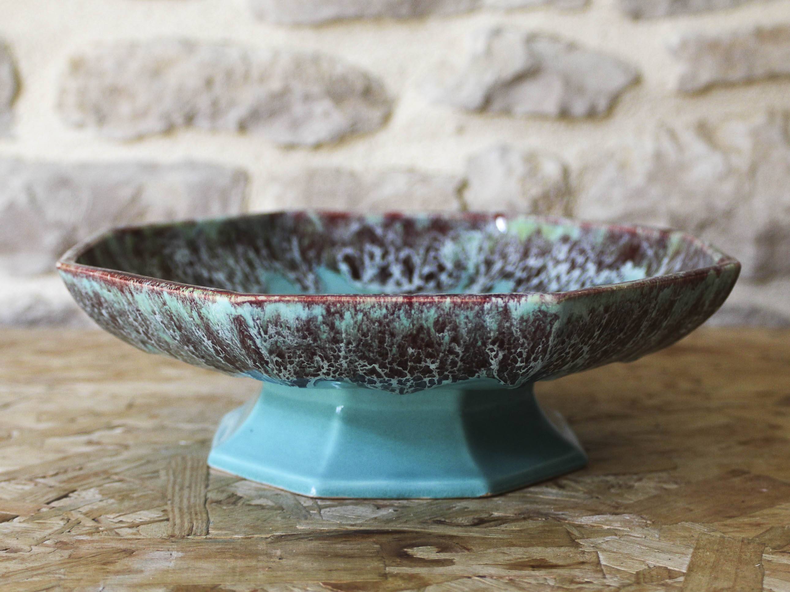 Gaubier Frères Puisaye ceramic standing bowl