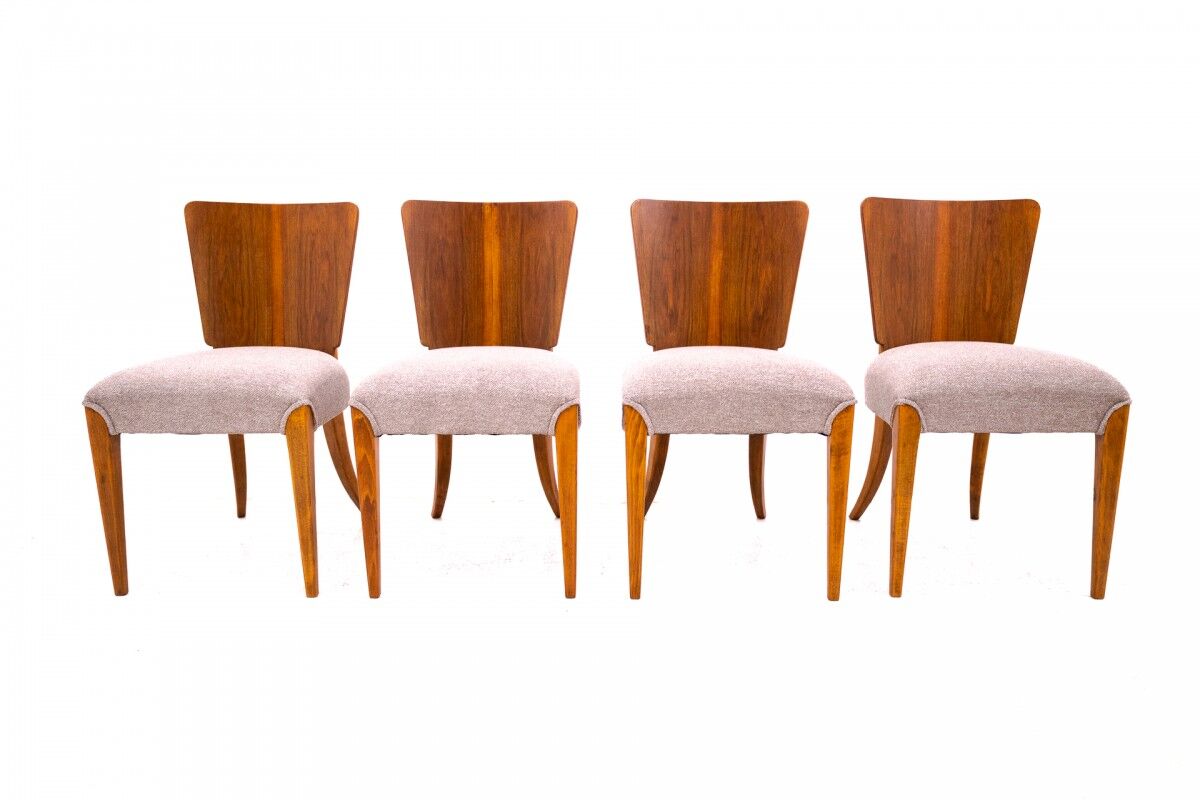 Set of 4 chairs designed by J. Halabala, 1930s.