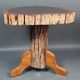 Brutalist teak stool or side table, 13 kg, 2 available D344 /1/