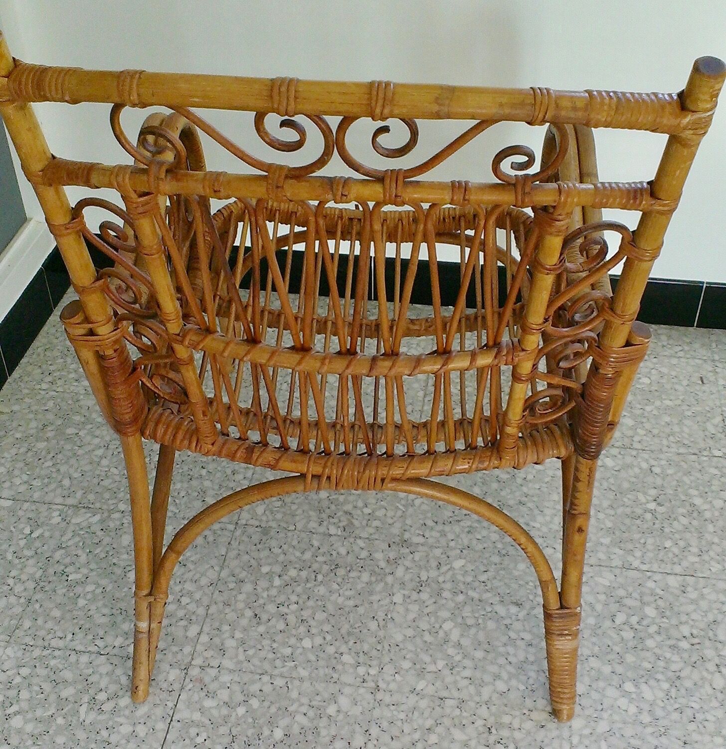 Pair of vintage rattan chairs