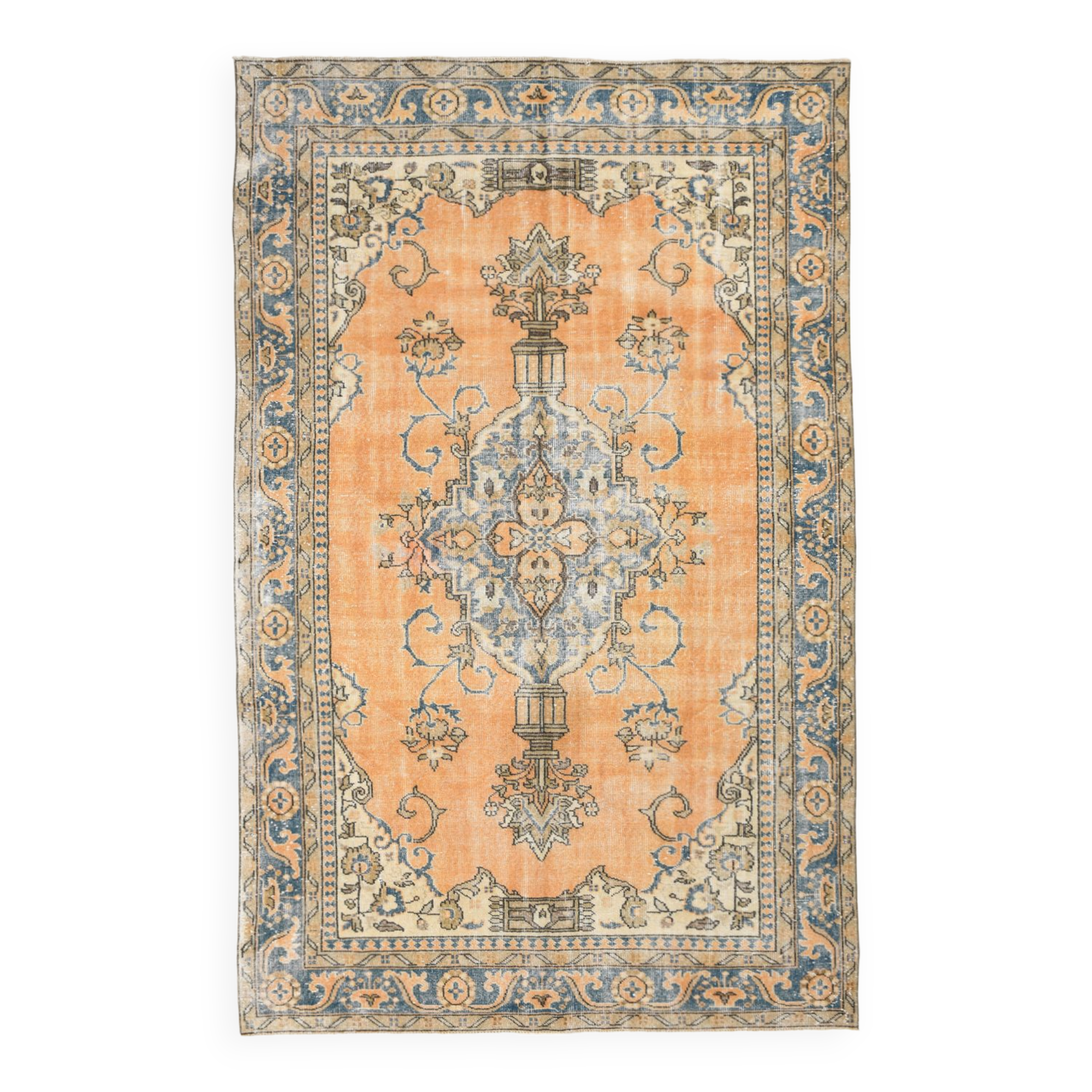 6x9 Antique Turkish Vintage Rug, 180x285Cm