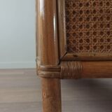 Bamboo and rattan chest of drawers, 70's