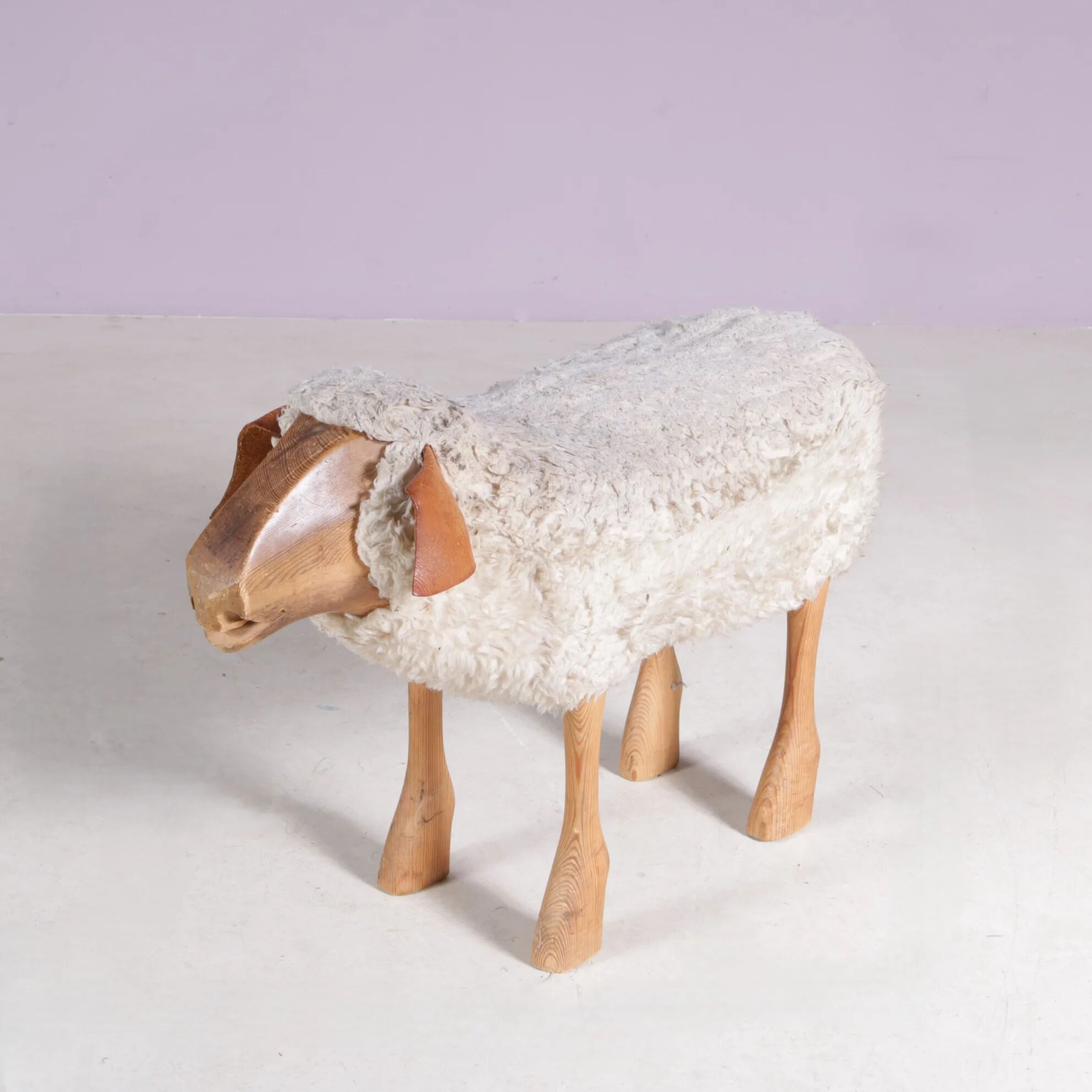 1960s sheep sculpture/stool by Peter Krafft Germany