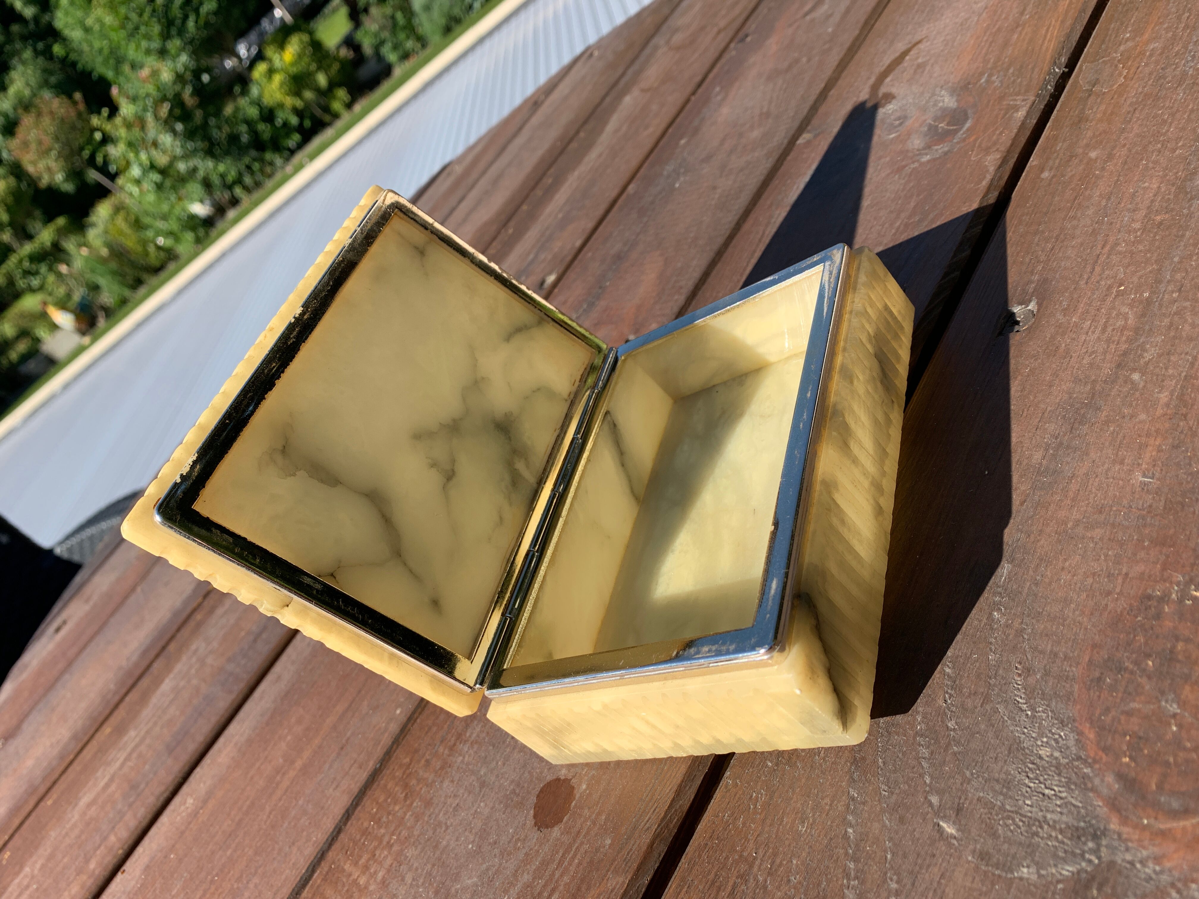 Vintage white marble box 70s