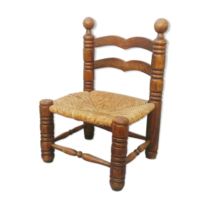 chaise paillée et bois