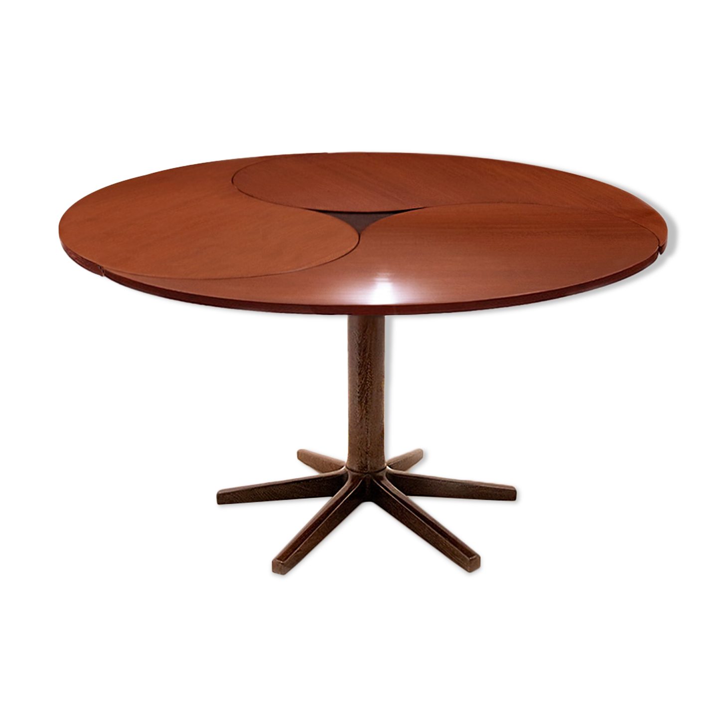 Danish Mid Century Yin-Yang teak extending dining table by Ole Gjerløv-Knudsen and Torben Lind