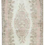 Hand-knotted vintage turkish beige rug 170 cm x 290 cm