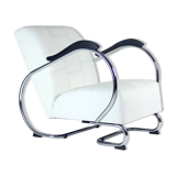 1930s Chrome & Leather Armchair By Hynek Gottwald, Czechoslovakia