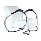Fauteuil en chrome et cuir des années 1930 par Hynek Gottwald, Tchécoslovaquie