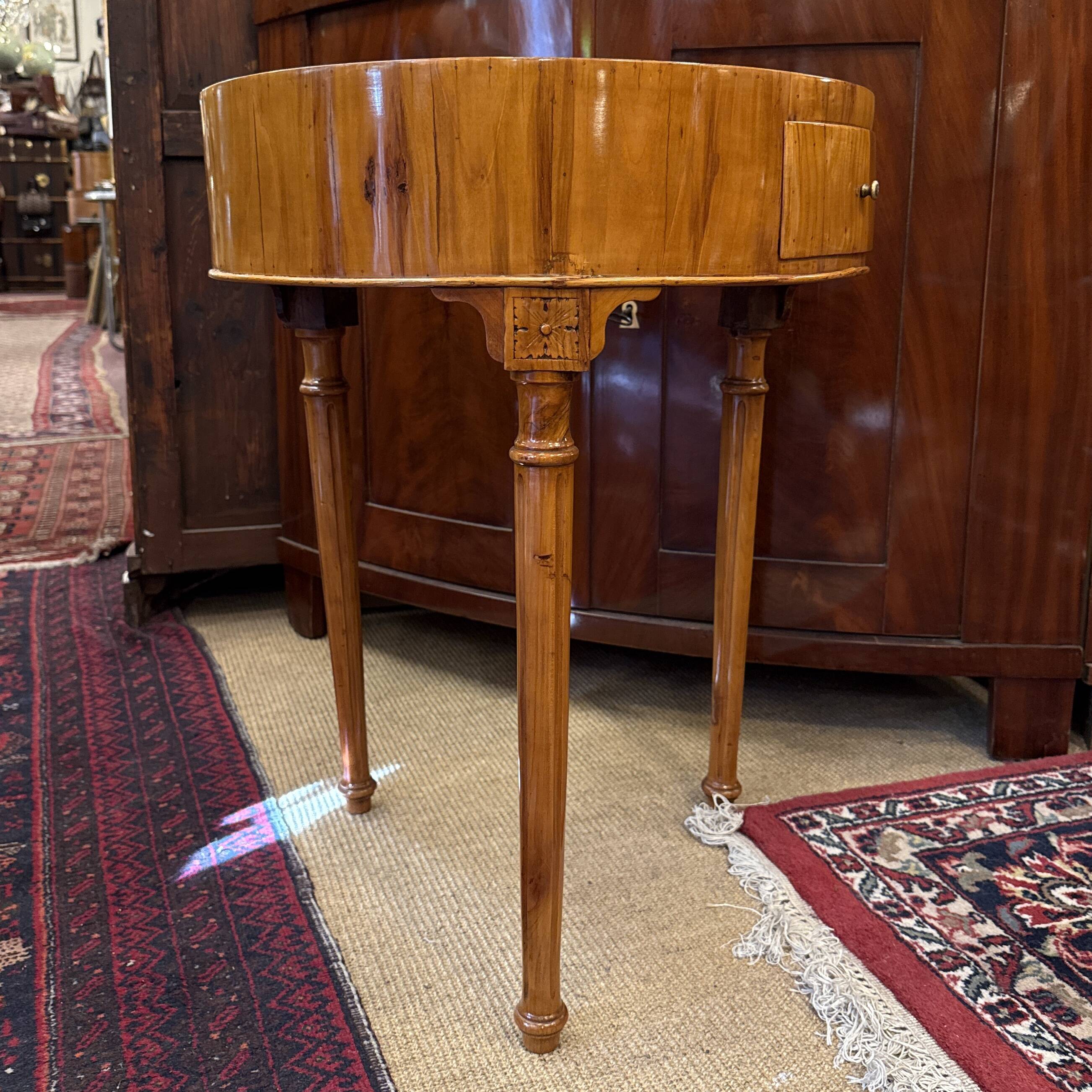 Antique Louis XVI Round Side Table Walnut 1780