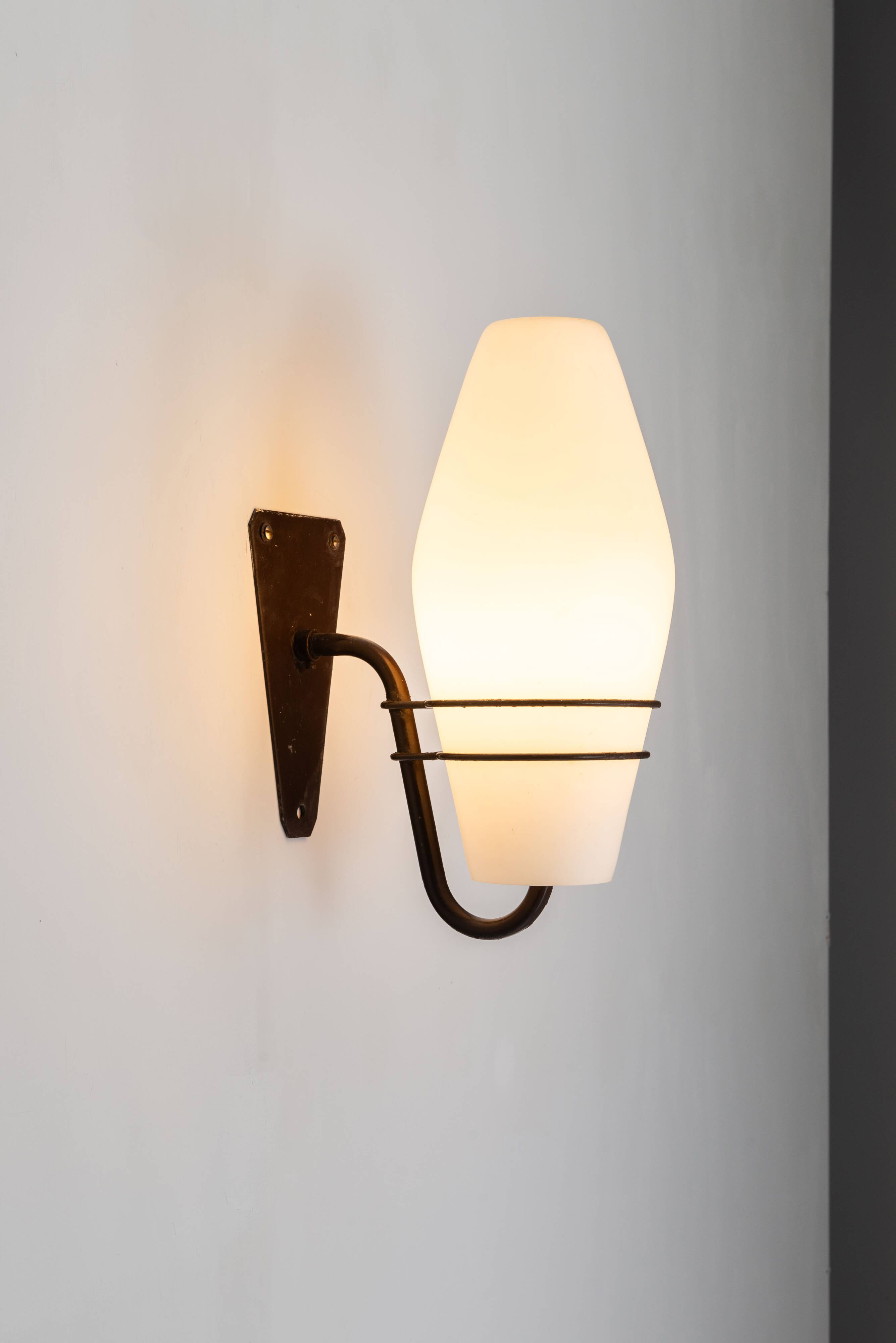 Large outdoor lamp made from metal and opal glass