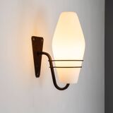 Large outdoor lamp made from metal and opal glass