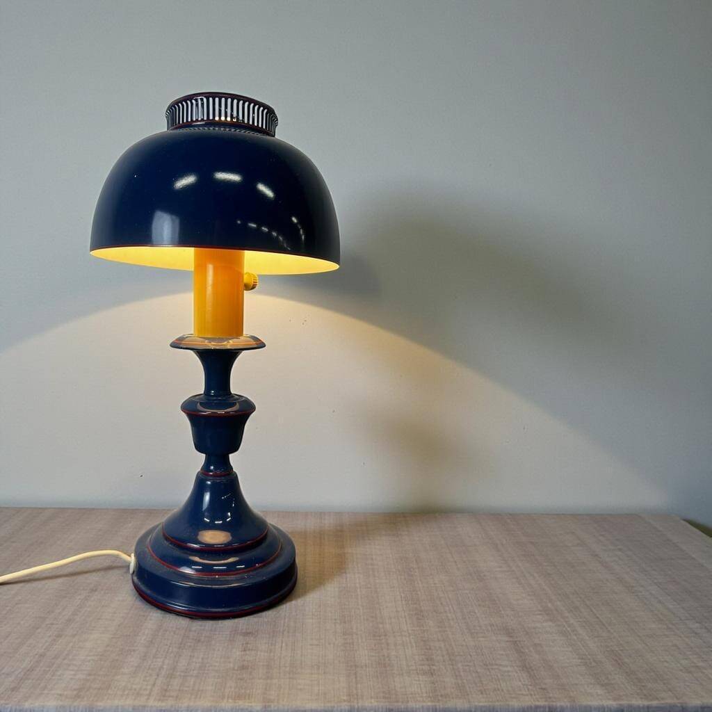 Mini vintage blue desk lamp