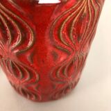 Set of three vintage pottery fat lava 'onion' vases made by Scheurich, Germany