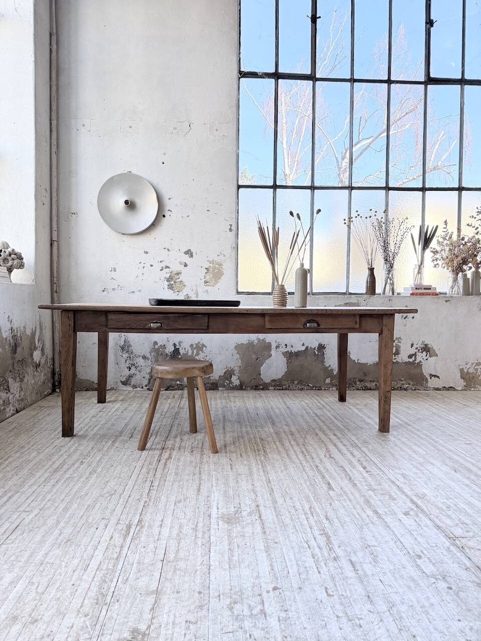 Oak farmhouse table 1950 212cm