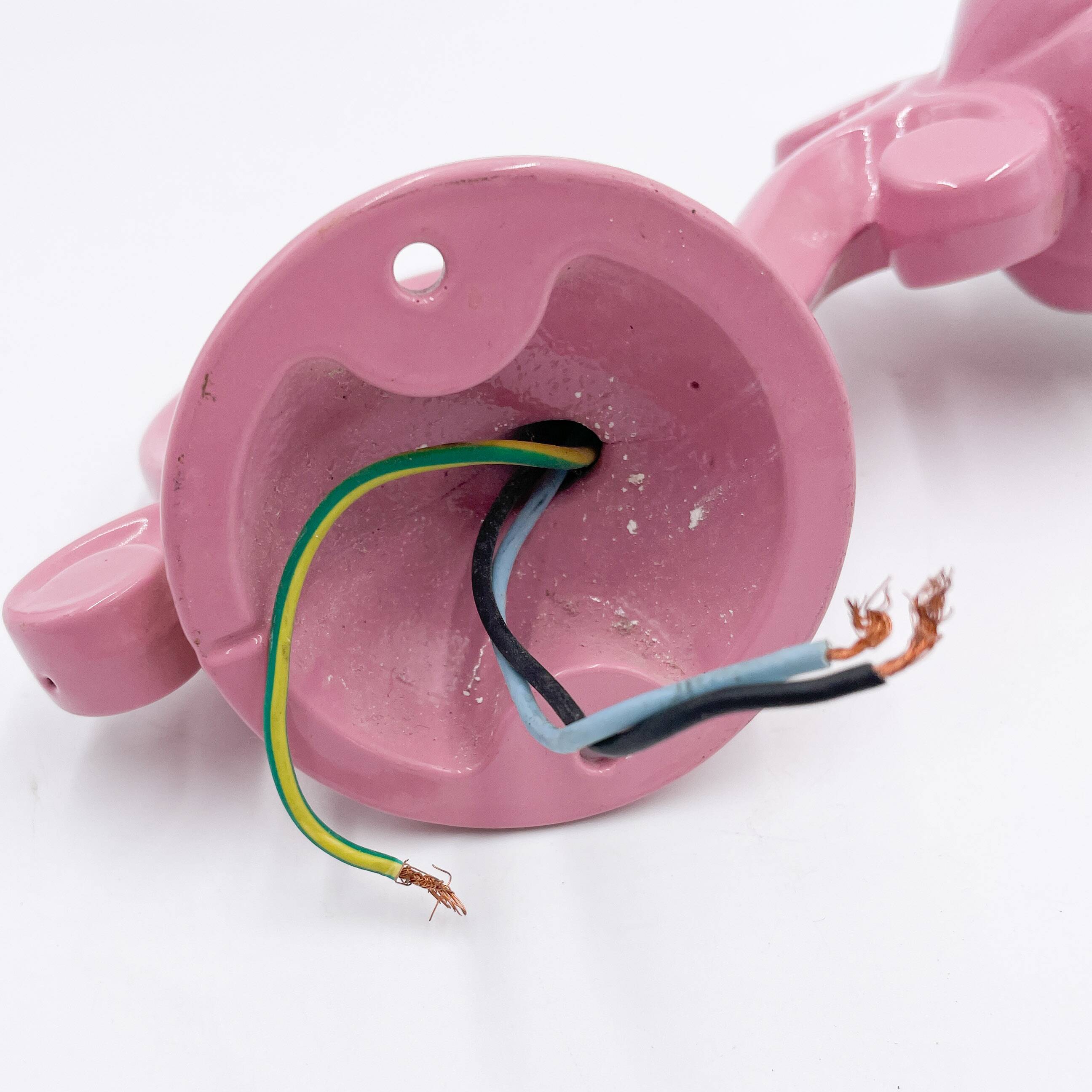 Pink cast iron wall light from the 70s/80s