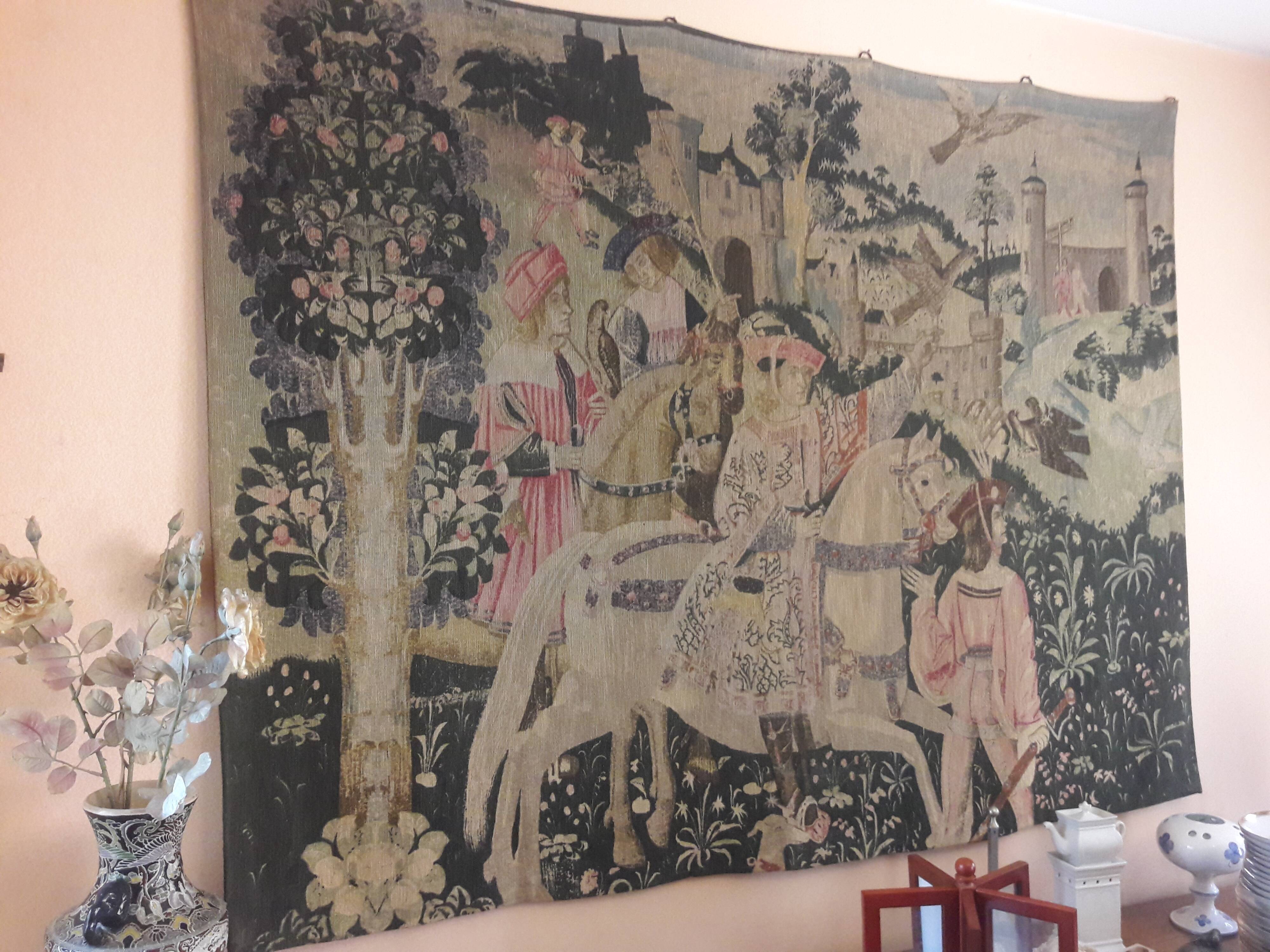 Wall tapestry art edition Rambouillet Departure for the hunting museum of medieval Cluny Middle Ages