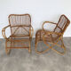 Pair of vintage rattan armchairs