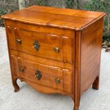 Commode de style mix Louis XV Louis Philippe noyer massif queue d'aronde