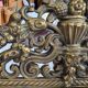 Napoleon III style mirror with gilt brass side panels