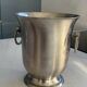 Stainless steel champagne bucket signed Guy Degrenne, antique metal decoration -