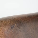 Set of two vintage sheepskin leather design armchairs in a cognac colour