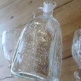 Antique blown amber bubble glass jar