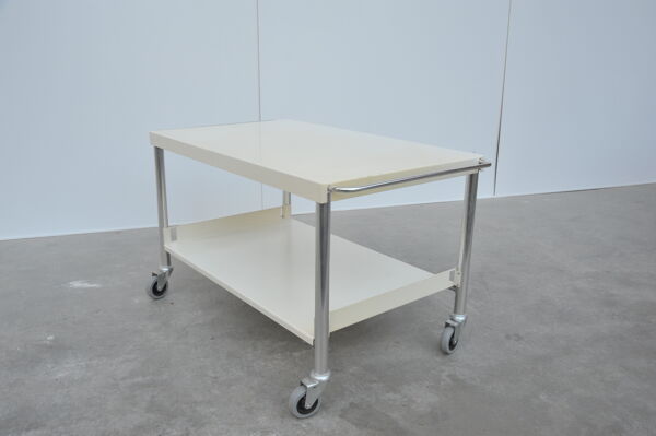 Desserte en métal blanc des années 60