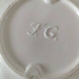 Saucière en barbotine fleurie Faianças Germano Portugal avec cuillère