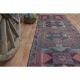 1970s Vintage Turkish Handmade Wool & Cotton Purple Runner Rug 91X359