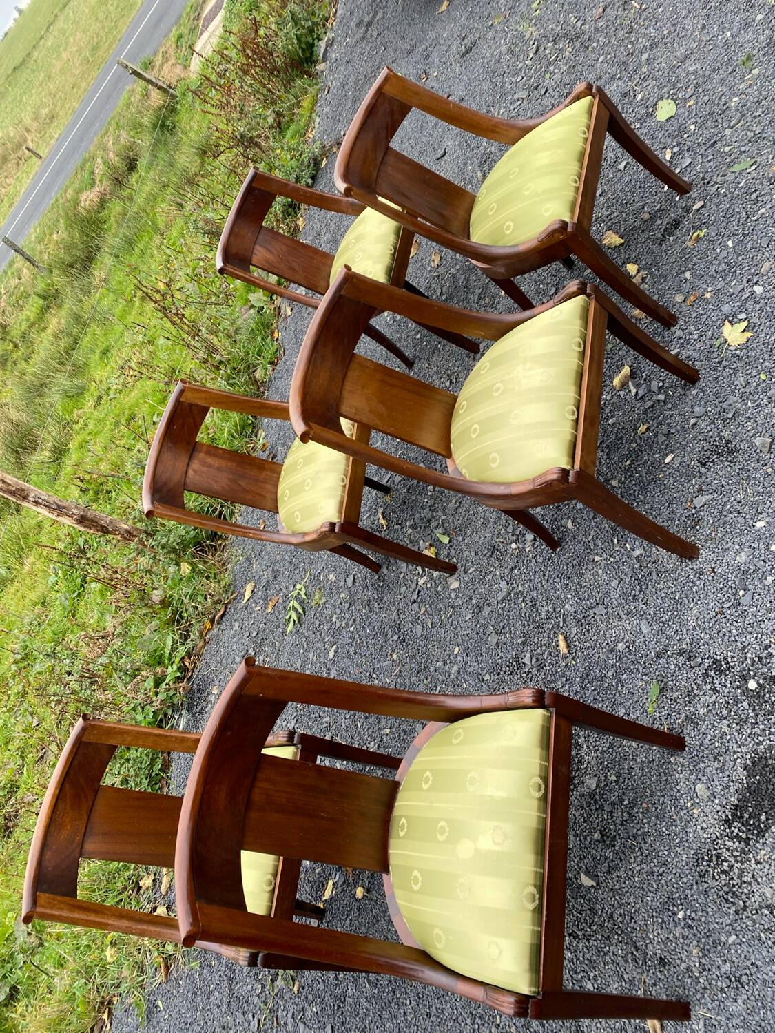 6 chaises gondole en acajou