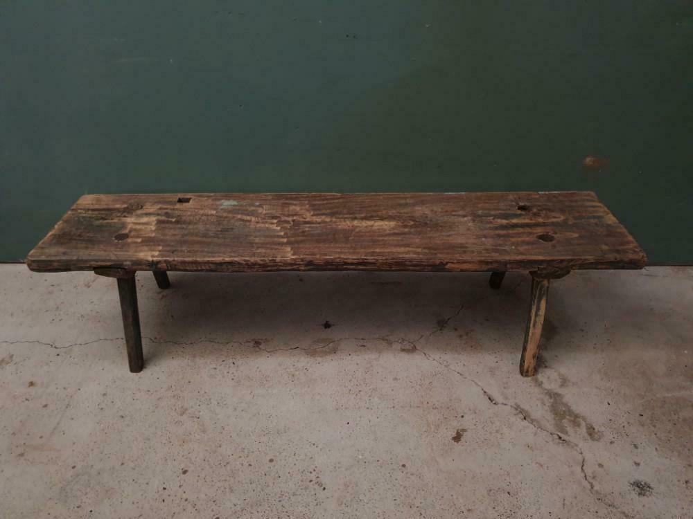 Wooden bench with deep seat