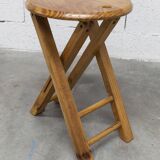 Folding stool by Roger Tallon in pine, 1960