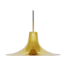 Amazing large Mid Century Modern golden trumpet shaped pendant lamp