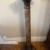 Red griotte marble column with brass insert - Napoleon III