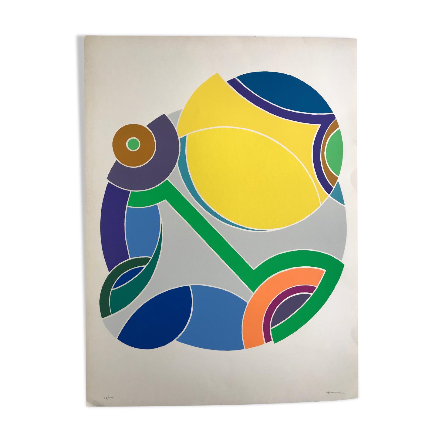 Original silkscreen signed and numbered by John Harrison LEVEE, Circle, 1975