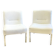 Paire de chauffeuses vintage bouclette blanche – design années 70