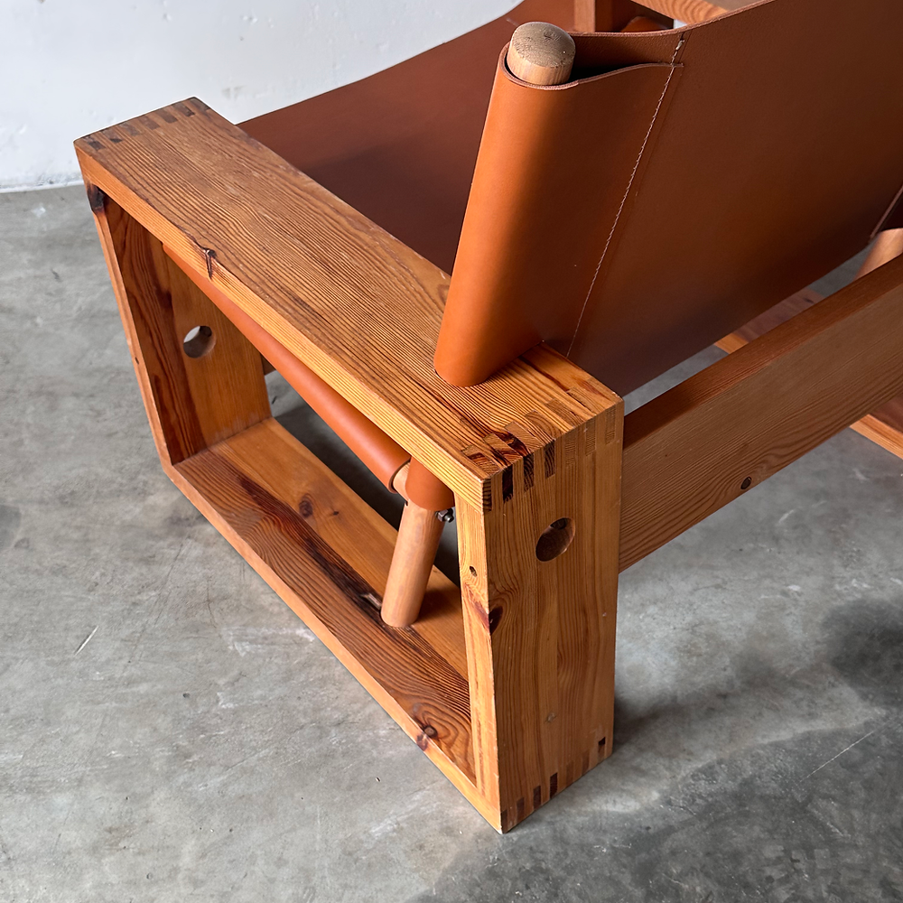 Brutalist lounge chair, Ate Van Apeldoorn, Houtwerk Hattem, Netherlands, 1970s