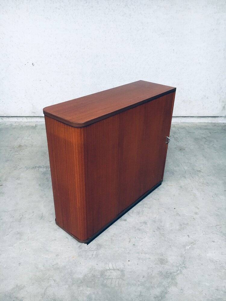 Mid-Century Modern Sliding Door Filing Cabinet, Belgium, 1960s