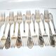 Housewife 48 vintage table cutlery in silver metal sfam - knife spoons coffee fork x12
