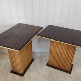 Vintage bamboo and solid wood bistro table