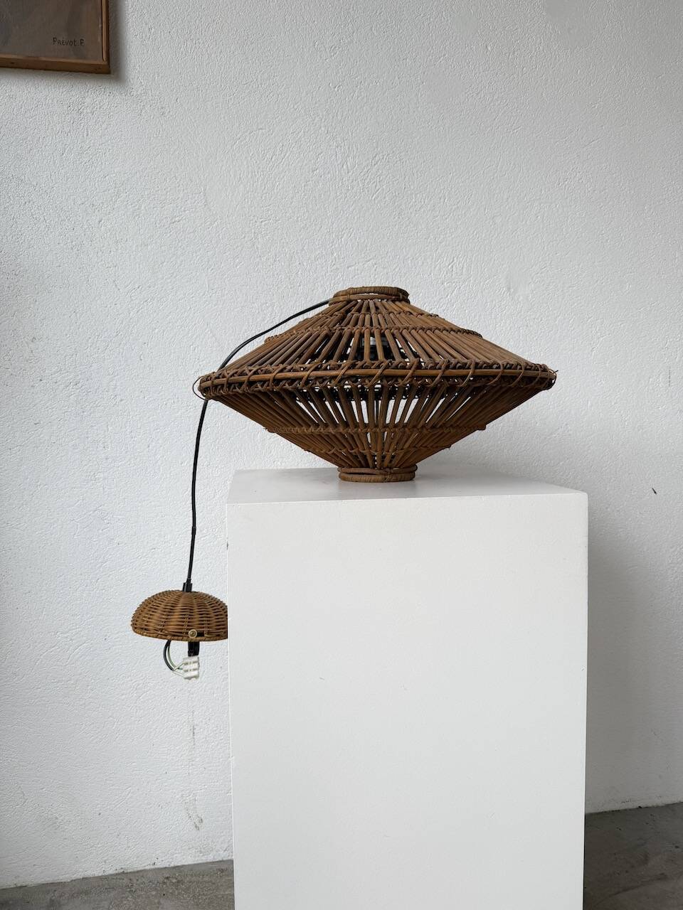 60s Ufo pendant light in Italian wicker