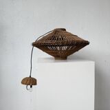 60s Ufo pendant light in Italian wicker
